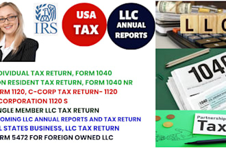 file USA annual tax return, sales tax return, all states