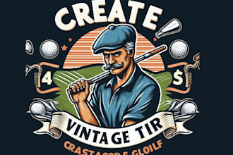 create vintage t shirt cartoon sport golf logo