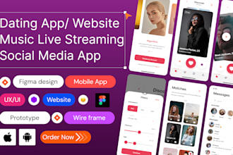 design dating app live streaming app music app social media app ui ux in figma