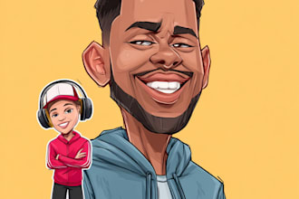 draw cartoon caricature, portrait, avatar, or logo
