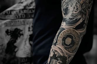 create a tattoo design of tattoo sleeve