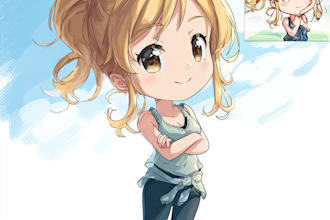 draw short comic in chibi anime style