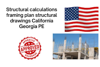structural calculations framing plan structural drawings california georgia pe