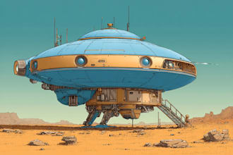 draw sci fi spaceship design