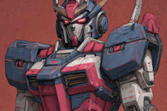 draw gundam, transformer, robot, armor, and mecha, concept