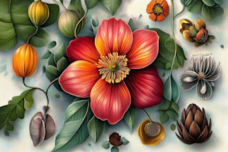 desing a beautiful vintage botanical illustration