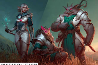 do character art, dnd, and game art