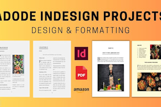 adobe indesign projects magazine, book formatting kdp paperback publishing ebook