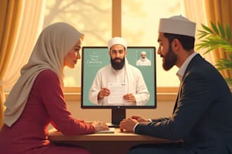 be your online nikah imam and guide you through a complete islamic ceremony