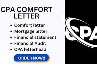 audit review financial statement CPA mortgage comfort letter income verification