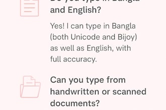do first and accurate bangla and english typing work
