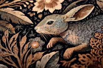 draw an animal and botanical illustration