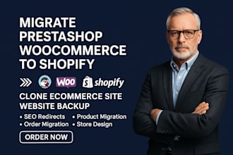 migrate prestashop woocommerce to shopify clone ecommerce site website backup