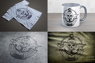 design vintage t shirt skull pirate logo