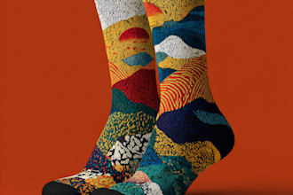 draw sublimation all type of unique socks design and pattern