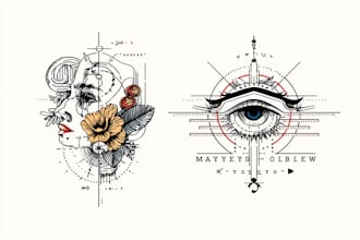 create minimalist line art tattoo with my style
