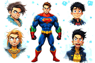 make marvel style comic superhero character for you