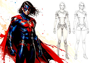 draw a marvel style comic superhero character for you