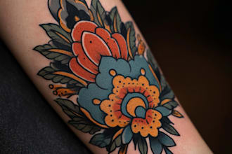 draw a unique floral tattoo design that matches your needs