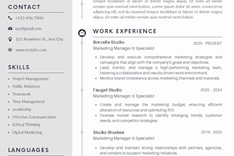 create a professional and modern resume or CV for you