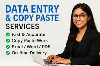 do accurate data entry, typing work, logo design