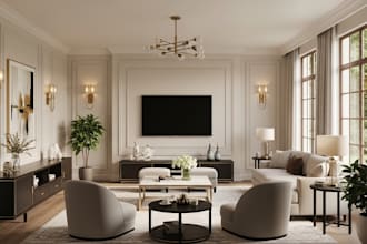 do modern 3d interior design with virtual staging and ikea style renders