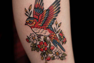 make old school or traditional style tattoo logo design