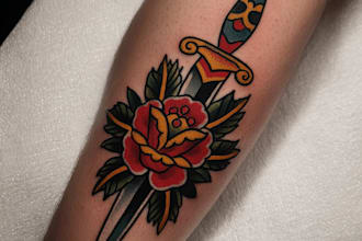 create old school or traditional tattoo style design