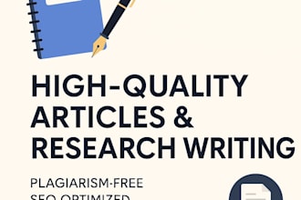 write a articles, research work and plagiarism free content