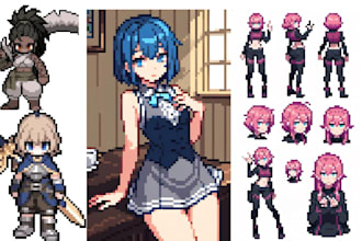 create nsfw pixel sprite animation, pixel character animation, video game rpg