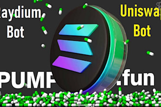 setup a defi trading bot on pump fun, uniswap, raydium for solana