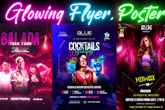 design glowing club or party event flyers
