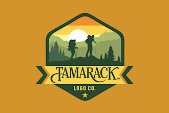 design a modern travel and mountain logo for your outdoor brand