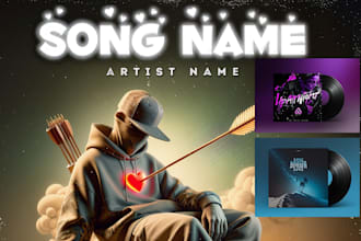 design trendy album cover mixtape cd cover art design retro synthwave cover art