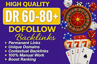 do high DR 60 to 80 SEO dofollow permanent backlinks