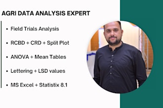 do agriculture data analysis using rcbd, crd, split plot etc