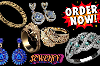 design custom jewelry design, engagement rings, hip hop chain, grilz in rhino 3d