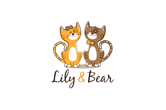 design two playful cats pet store logo