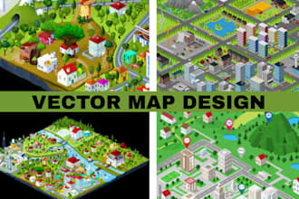 create a custom vector map city event and real estate for your business