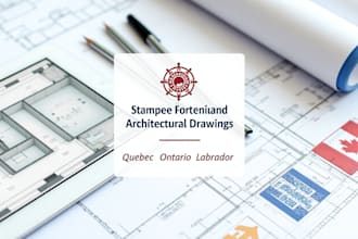 stamped architectural drawings for permit in quebec, ontario, and labrador