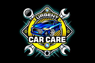 design urgent car care mechanic logo