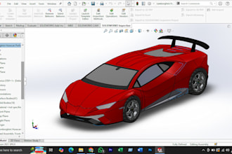 3d model mechanical parts in solidworks and do fea and cfd analysis