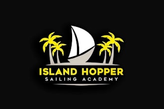 design artwork island hopper sailing academy logo