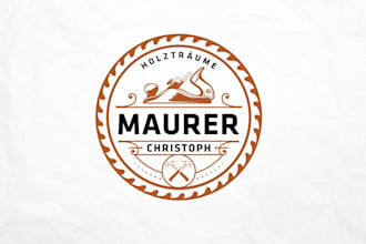 design a wood, carpentry, or woodworking logo for your brand