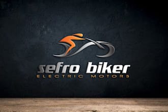 do modern line art text or badge bike logo design