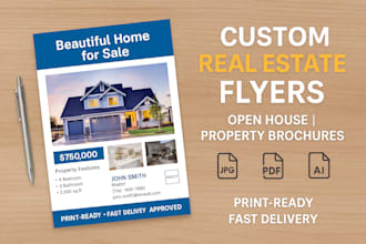 design real estate flyer, real estate brochure, real estate postcard, flyer