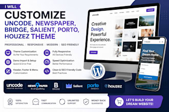 customize uncode, newspaper, bridge, salient, porto, houzez theme