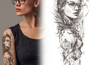 make a tattoo design for leg sleeve