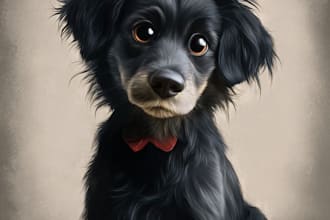 make family pet and car portraits in cartoon disney up pixar