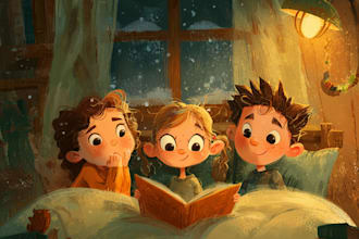 design christian children story illustration